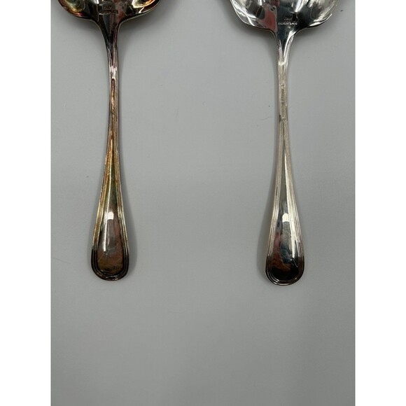 Gorham Heritage Silver Plated Serving Spoons Set of Two Vintage Shell Spoons - Picture 6 of 11